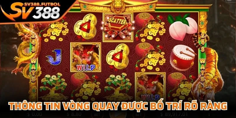 Thông tin vòng quay được bố trí rõ ràng, dễ quan sát trên giao diện SV388